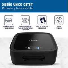 OSTER - Sandwichera Oster® Compacta Con Platos Hondos Ckstsm400 Negra