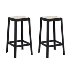 PLOS - Silla Piso Bar Taburete Pack x2 Altura 65 Cm Aliano Negro