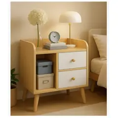 HOMER DESIGN - Velador Ct029 Melamina 48x47x40 Cm 2 Cajones