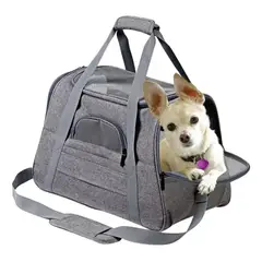 LISM - Bolso Transportador Mascota Avion Viajes 43x25x28 Cm Malla