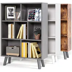 GENERICO - SIMPLE HOGAR Cube Librero, 3 Capas 7 Celdas con Patas Negro Carbón