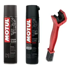 MOTUL - Kit de limpieza y lubricación C1 + C2 + Cepillo