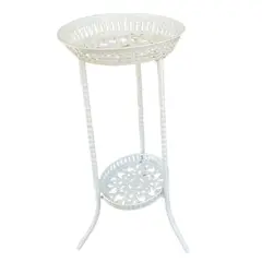 GENERICO - Porta Macetero Soporte Macetas Estante Metal Blanco