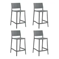 PLOS - Silla Piso Bar Taburete Terraza 65cm Pack x4 Unidades Novara