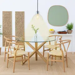 HABITA2 CHILE - COMEDOR NORDIC WISH DE MADERA 100 - 4 PUESTO NATURAL…