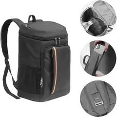 GENERICO - Mochila Térmica Bolsa Grande Almuerzo De 18 Litros Negro