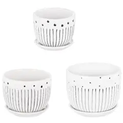 HOMEY - Pack De 3 Maceteros Con Plato, Modelos Marca