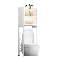 EVERSO - Estante De Organizador De 3 Niveles Para Baño 167cm Blanco