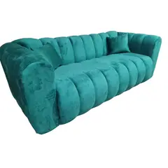 GENERICO - Sofa Martins 2 mts, felpa verde oscuro, 3 cuerpos