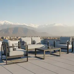 MODRA - Juego de Living Exterior de Terraza y Jardin 4 Personas