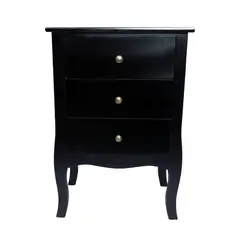 GENERICO - VELADOR NEGRO IMPERIA 3 CAJONES CASTELLARO