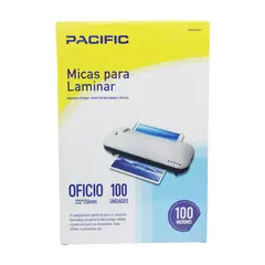 PACIFIC - 100 Laminas Micas Termolaminadora Oficio 100 Micrones - Ps