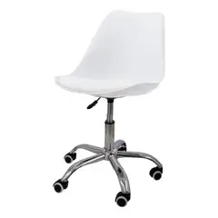 MOBOI - Silla De Escritorio Tulip Eames Acolchada Giratoria Blanca