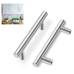 GENERICO - 2pcs Acero Inoxidable T Bar Tiradores De Cajón Clóset 15cm-Plato