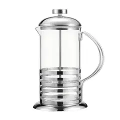 GENERICO - Cafetera Francesa Vidrio Térmico con Filtro Franjas - 350ml CaféTé