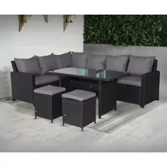 PEQUI - JUEGO DE TERRAZA 5 PIEZAS NEGRO