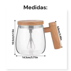GENERICO - Taza Mezcladora Automatica Recargable Tazon Revolvedor Vidrio