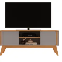 EXIT - Rack TV Gris Canela 180 cm Mueble para Televisor hasta 65 pulgadas