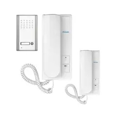 PHILCO - Kit Timbre Portero Llamada Electrico Alambrico 2 Citofono