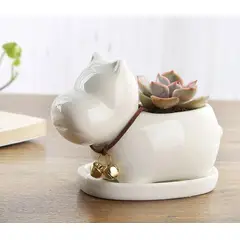 HOMEY - Pack De 4 Maceteros Para Suculentas, Diseño De Hipopotamo