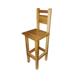 GENERICO - Taburete Ancho Con Respaldo Madera Butaca Para Bar Cocina