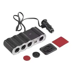 LISM - Adaptador Para Enchufe Encendedor Auto 1 A 4 +2 Usb Cargador