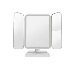 GENERICO - Espejo Iluminado Para Maquillaje Espejo De Tocador Plegable Marco Blanco