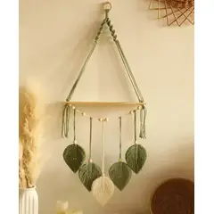 HOMEY - Colgador Decorativo De Macrame Estante Flotante Con Modelo De Hojas