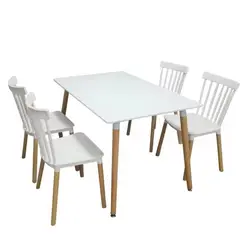 HABITA2 CHILE - COMEDOR WINDSOR RECTANGULAR BLANCO 120X80 - 4 PUESTO BLANCO…
