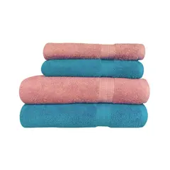 CHITECO - Pack 4 Toallas (by Lourdes) 500g Baño y Manos Rosa & Azul