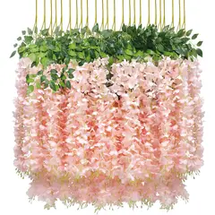 ATURE - Pack 12 Colgantes Flores Artificiales Guirnaldas Decoración