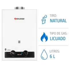 SPLENDID - Calefont 6 litros Gas licuado Tiro natural