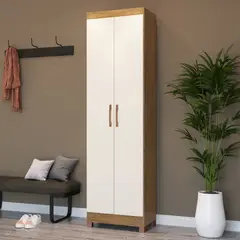 EXIT - Closet Ibiza Multiuso 2 Puertas 4 Repisas 52x183x36 cm Nuez /Marfil