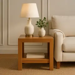 EXIT - Mesa Auxiliar 100% Madera 55x45x55 cm Marrón - Kynus