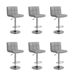 GLOBAL LATIN GROUP - Pack 6 Silla Piso Bar Taburete Con Respaldo - Gris