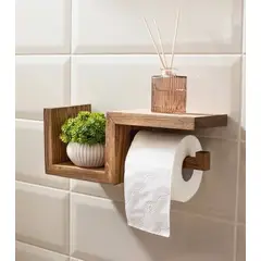 GENERICO - Portarrollos De Papel Higiénico De Madera Nogal