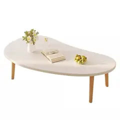 MUNDO MAGIA - Mesa De Centro Ovalada 76x37x42 Cm Color Blanco