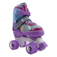 GENERICO - Patines Quad infantiles Lila Arcoíris Led