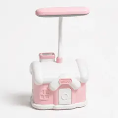 HOMESTAR - Lámpara LED de escritorio infantil rosa con base decorativa tipo casita