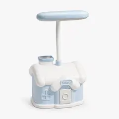HOMESTAR - Lámpara LED de escritorio infantil azul con base organizadora en forma de casita