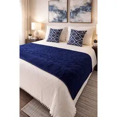 DEKOHOME - Piecera cama Plush Azul