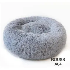 GENERICO - Cama para Mascotas Acolchada Calentita y Peludita 50cm Gris