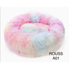 GENERICO - Cama para Mascotas Acolchada y Peludita 50cm Arcoiris