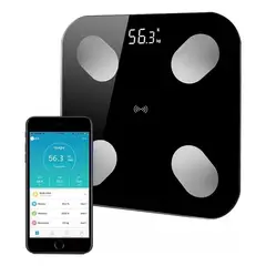 GENERICO - Bascula Pesa Genérica Vidrio 180kg Inteligente Con Bluetooth Digital Negro