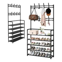 EVERSO - Zapatero 5 Niveles Perchero Acero Metálico Organizador 2 En15niveles