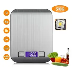 LISM - Balanza Pesa Digital Cocina Gramera Acero Inoxidable 5 Kilos