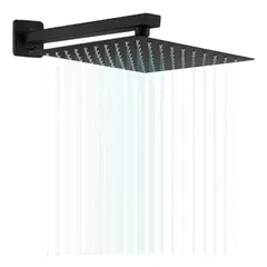 YOMYM - Plato Ducha Cuadrado Negro 25cm + Brazo 40 Cm Negro