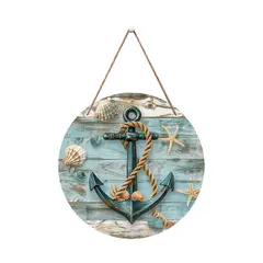 VATYERTY - Un letrero rústico redondo de corona de madera