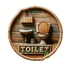 VATYERTY - Letrero vintage de madera para baño