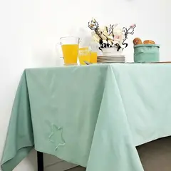 CHANTILLY - Mantel Estrella Deshilachada 160x300 Cm Celeste